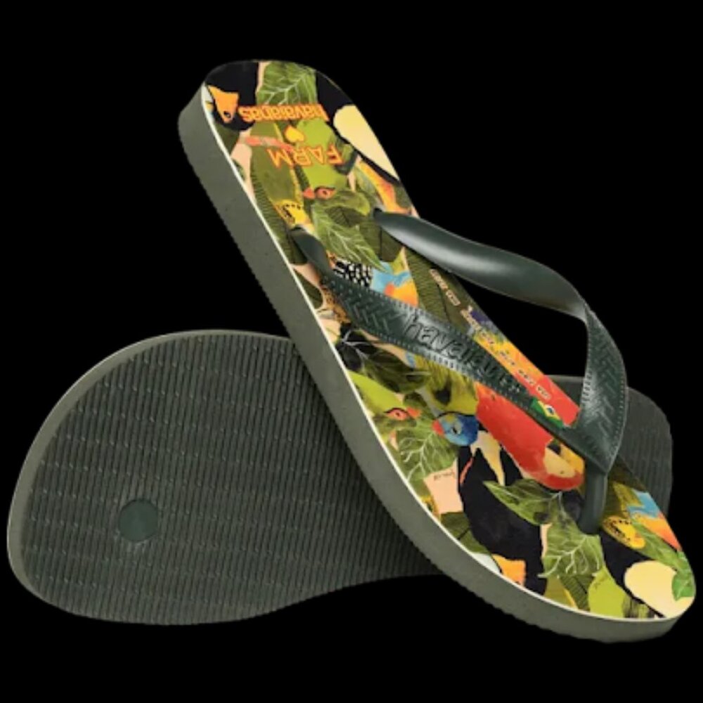 FARM Rio Havaianas Rio Bird Jungle Top Flip Flop Sandals